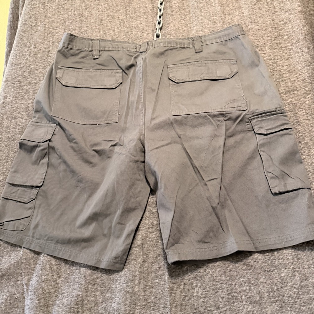 Stanley Mens 40 Green Cotton Twill Cargo Work Shorts Utility Rugged Pockets FLAW - Picture 10 of 12